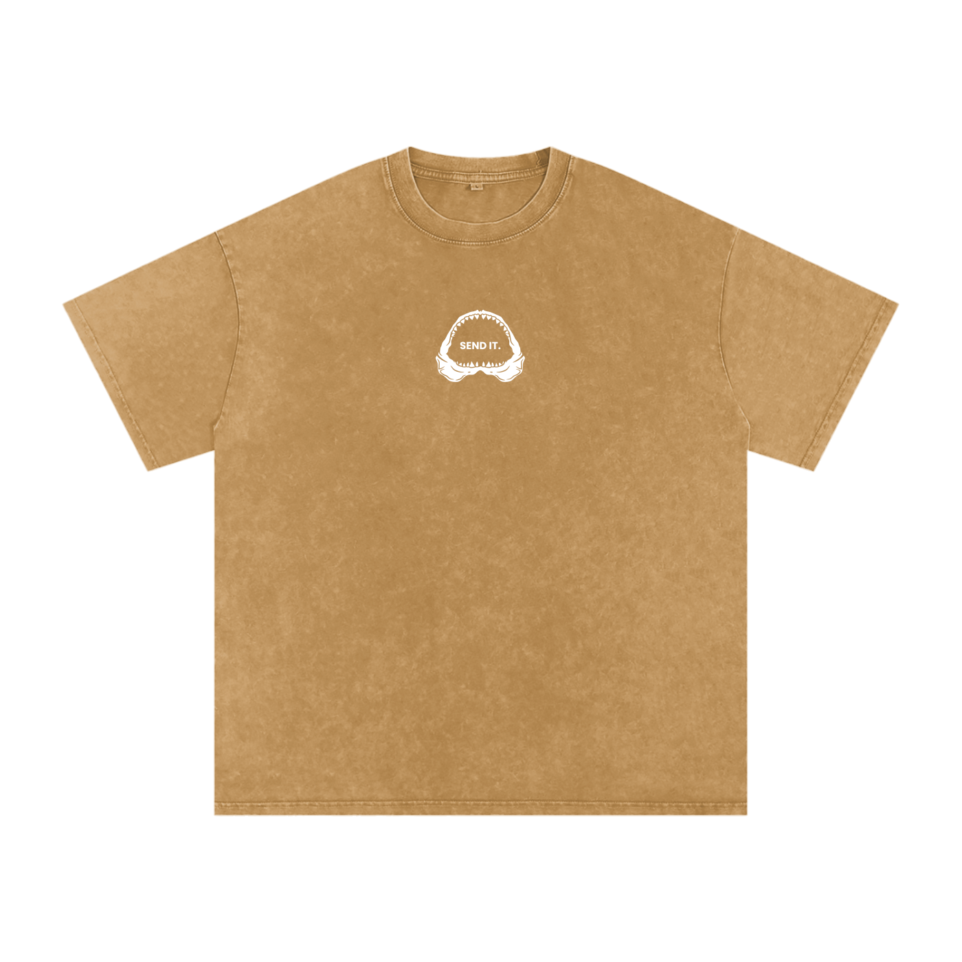 "Send It" Series - Light Brown Acid Wash Oversize T-Shirt